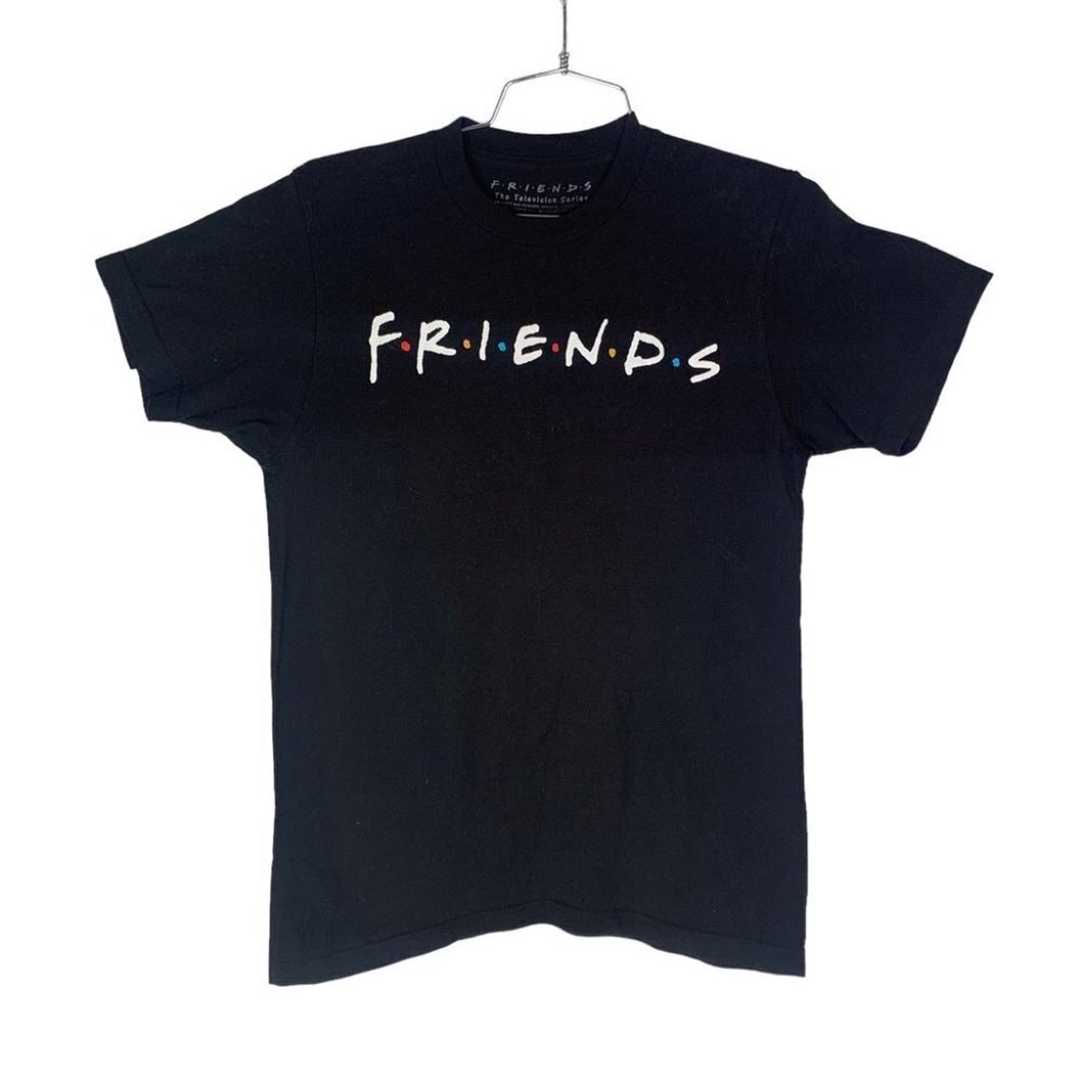 FRIENDS BLACK T SHIRT CASUAL  TOP 100% COTTON MADE IN MEXICO WOMEN SIZE SMALL